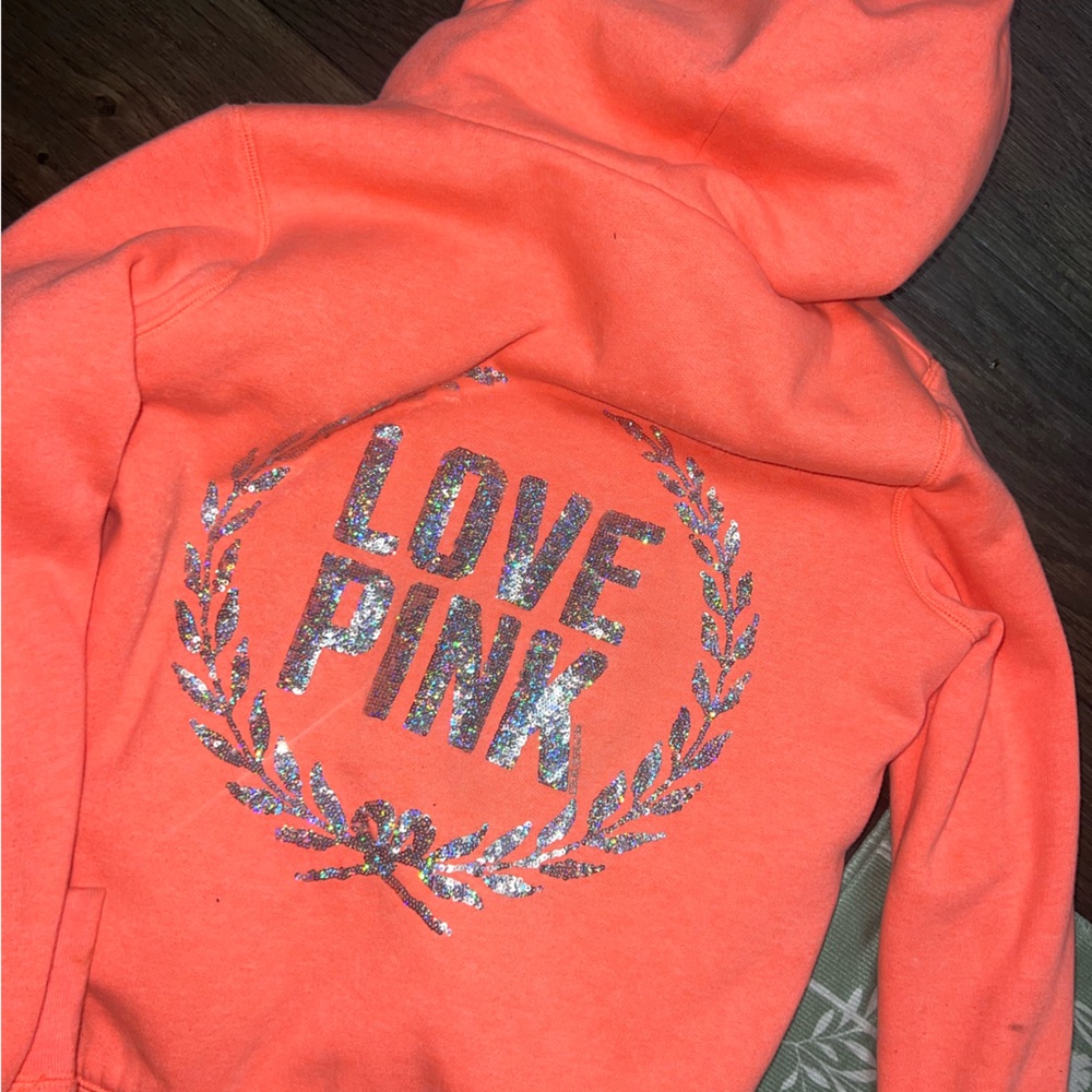 Victoria's Secret Pink Fashion Show Exclusive Sequins Bling Fur Hoodie 2012